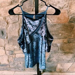 SATIN + VELVET BLUE TANK